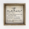 Mother Definition Decorative Framed Canvas Sign | 6x6"