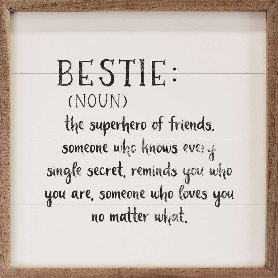 Bestie Definition Decorative Wall Sign | 4 x 4 x 1