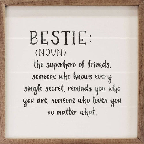 Bestie Definition Decorative Wall Sign | 4 x 4 x 1