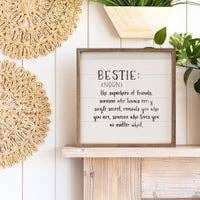 Bestie Definition Decorative Wall Sign | 4 x 4 x 1