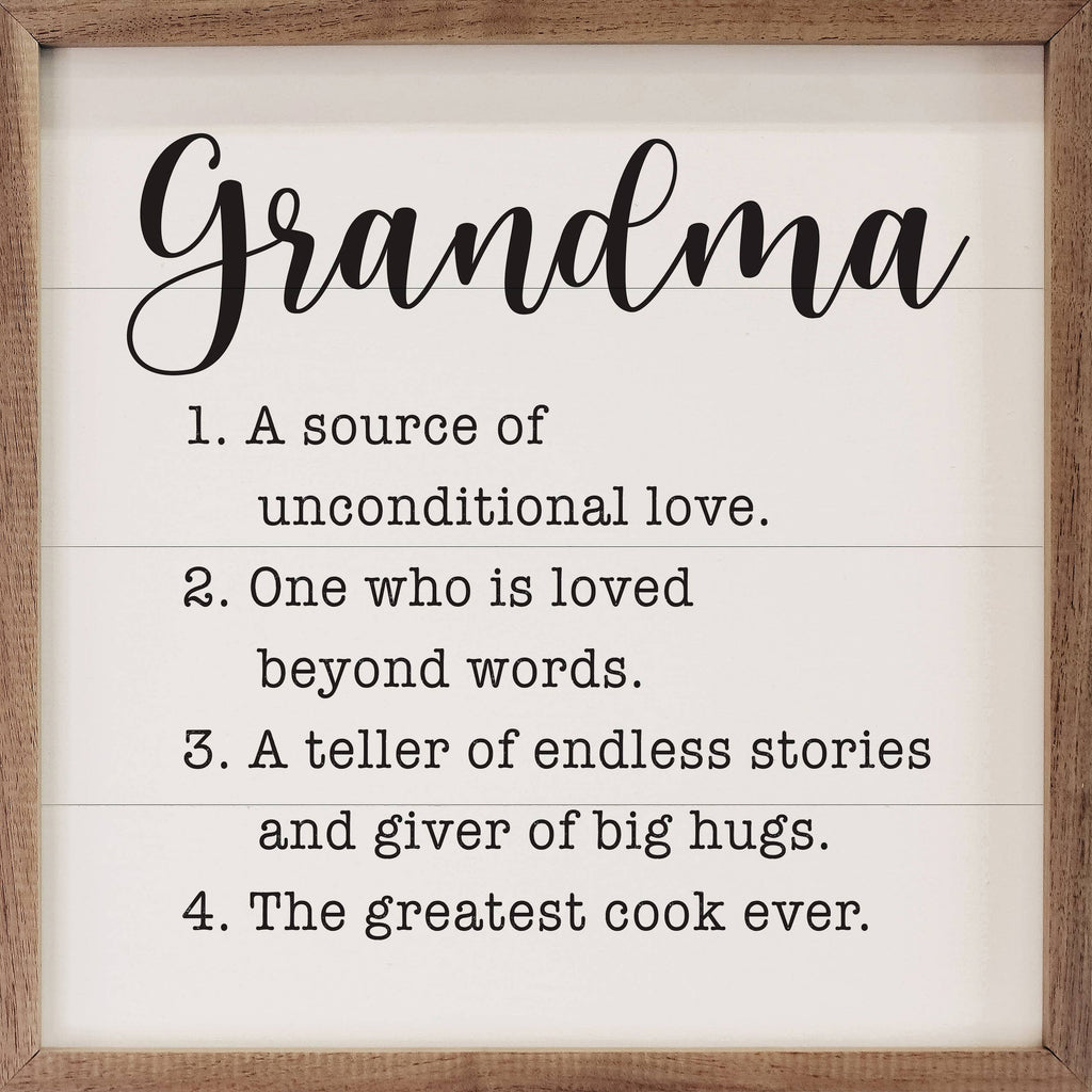 Grandma Definition Decorative Wall Sign | 4 x 4 x 1