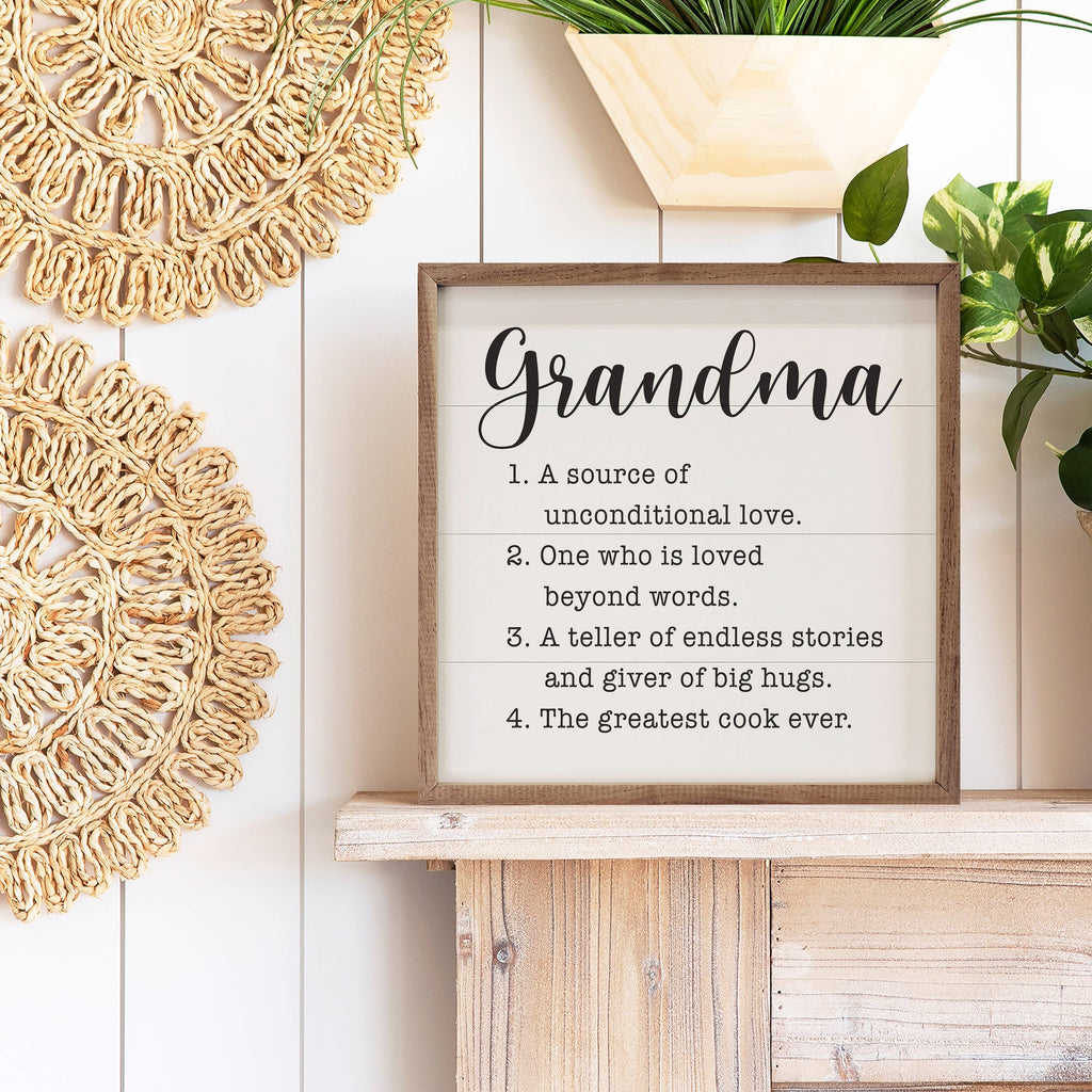 Grandma Definition Decorative Wall Sign | 4 x 4 x 1