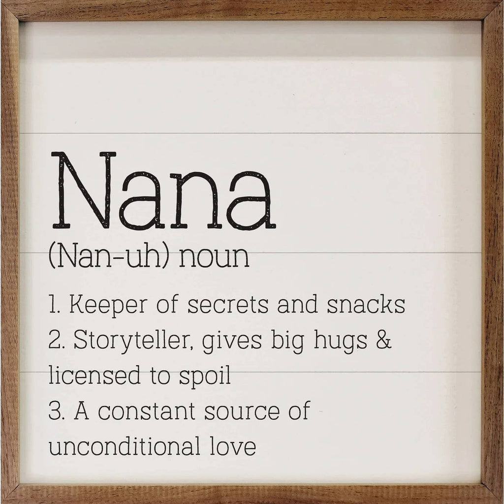 Nana Definition Decorative Wall Sign | 4 x 4 x 1