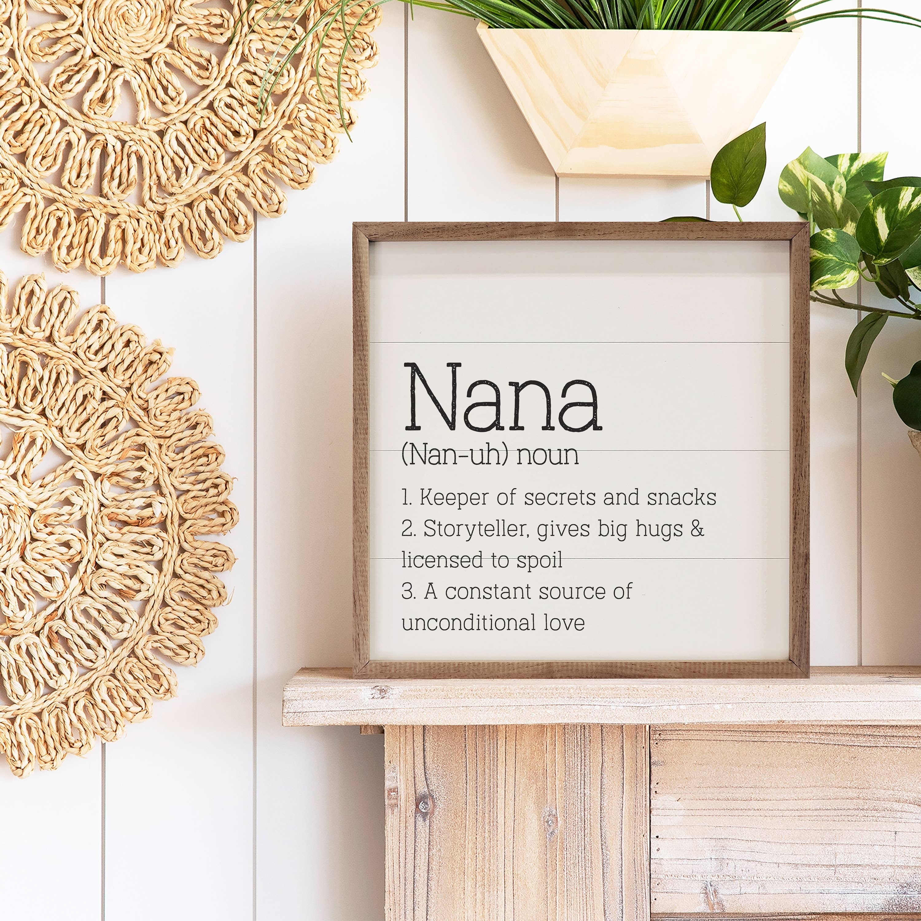 Nana Definition Decorative Wall Sign | 4 x 4 x 1