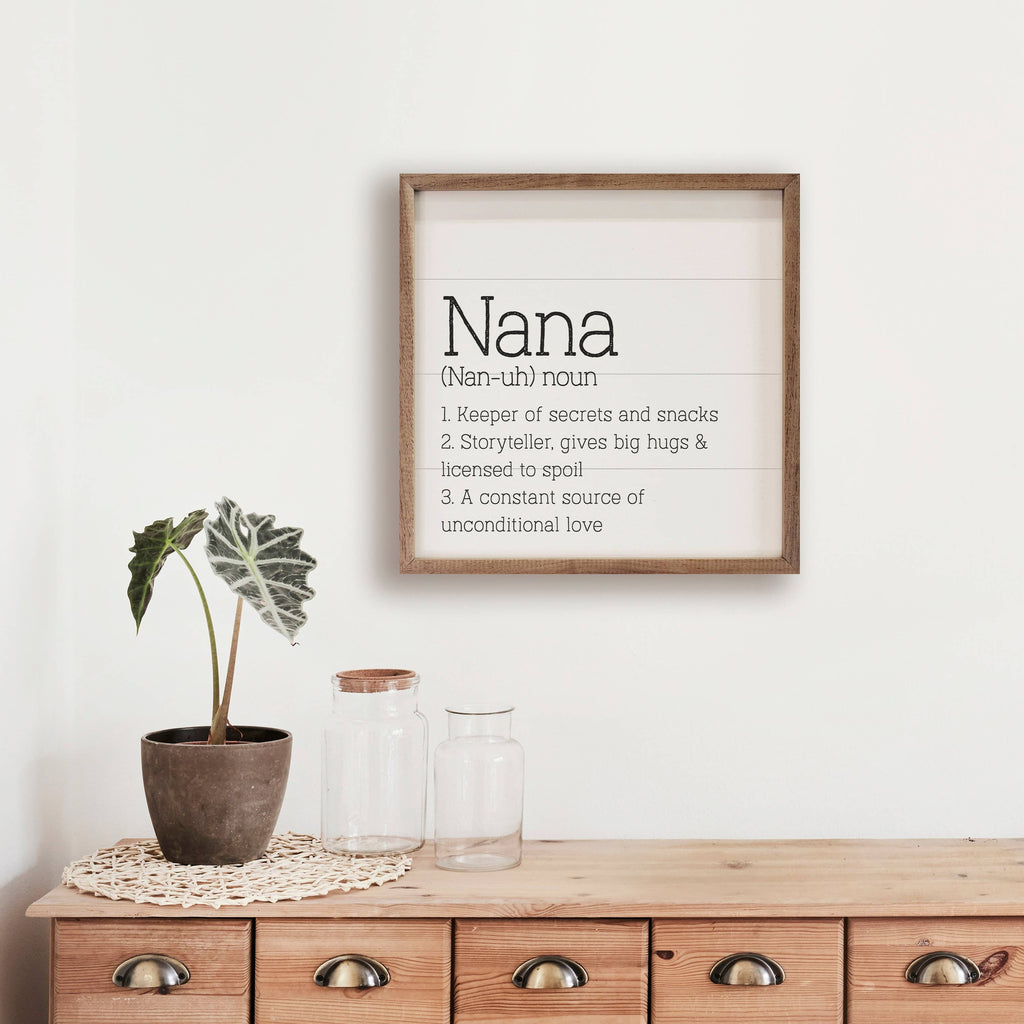 Nana Definition Decorative Wall Sign | 4 x 4 x 1
