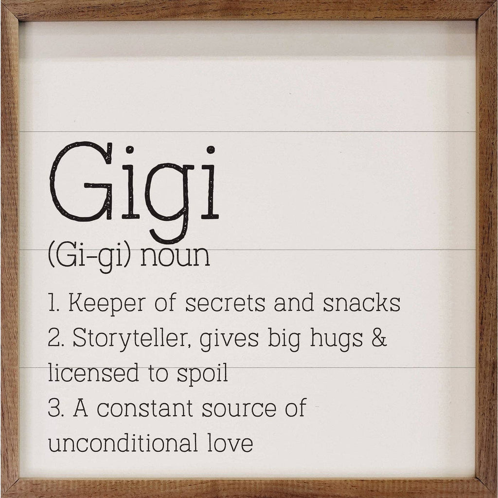 Gigi Definition Decorative Wall Sign | 4 x 4 x 1