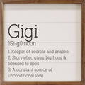 Gigi Definition Decorative Wall Sign | 4 x 4 x 1