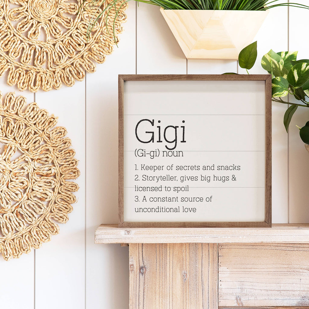 Gigi Definition Decorative Wall Sign | 4 x 4 x 1