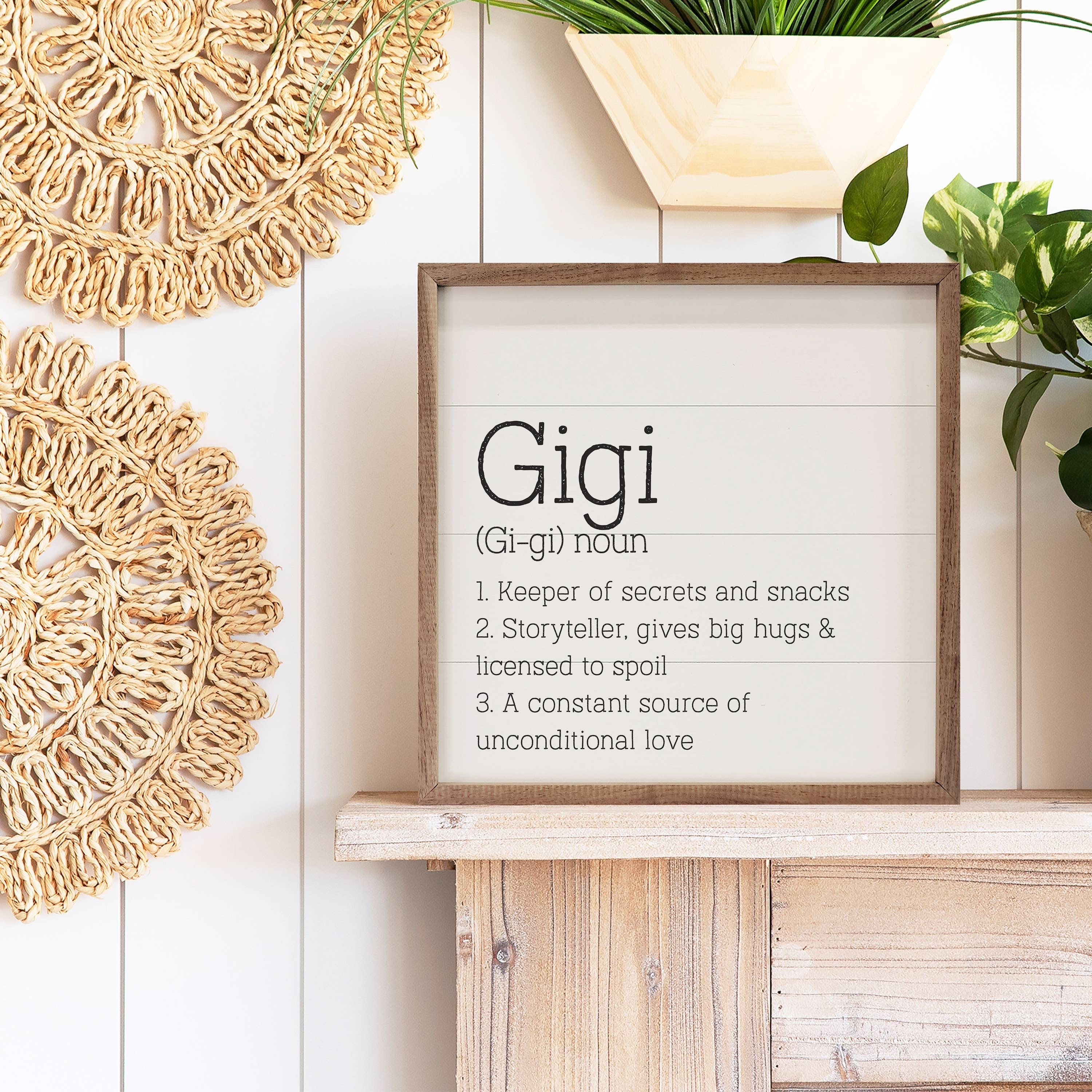 Gigi Definition Decorative Wall Sign | 4 x 4 x 1