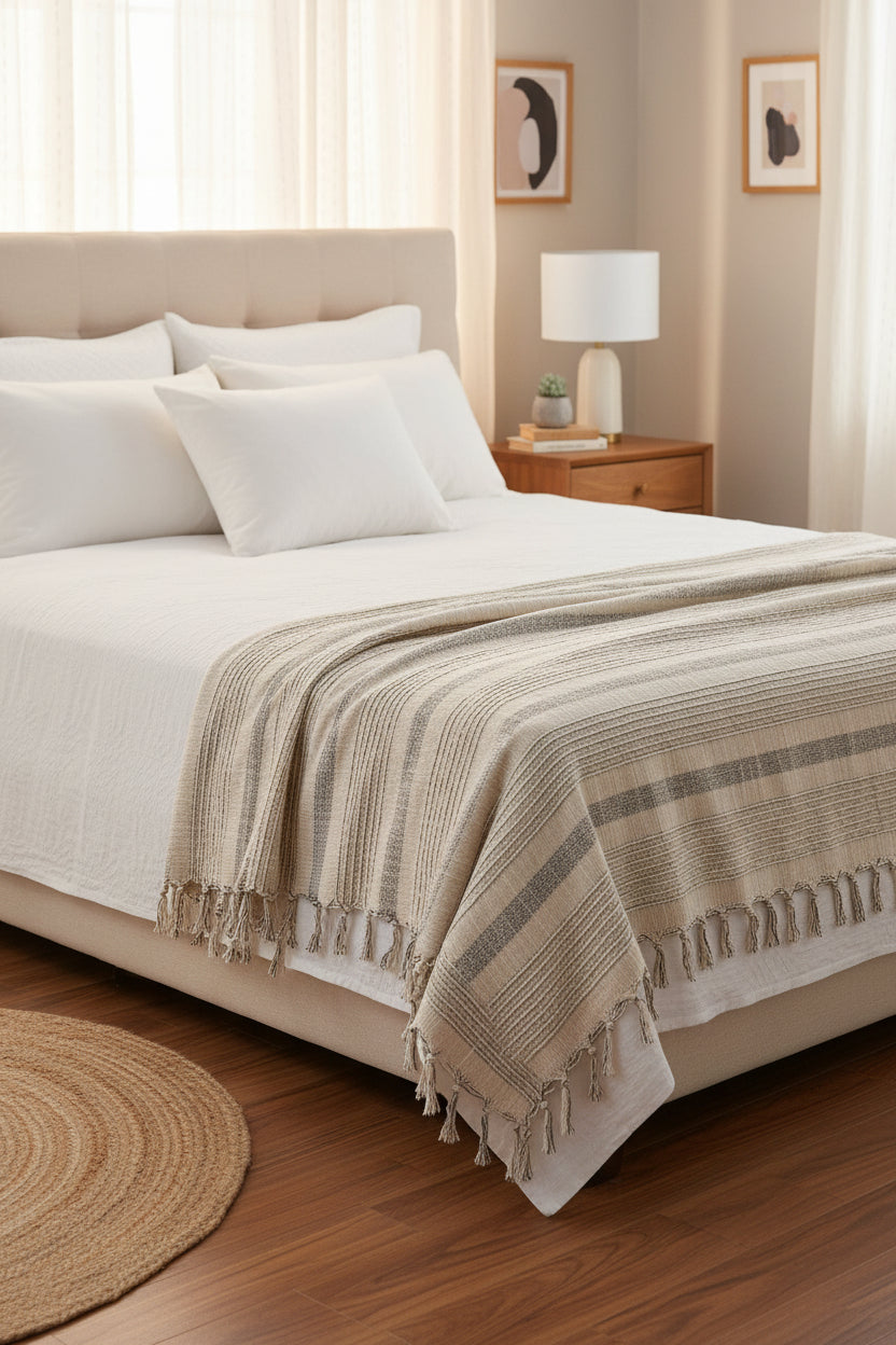 Striped Woven Throw | 50"x60"