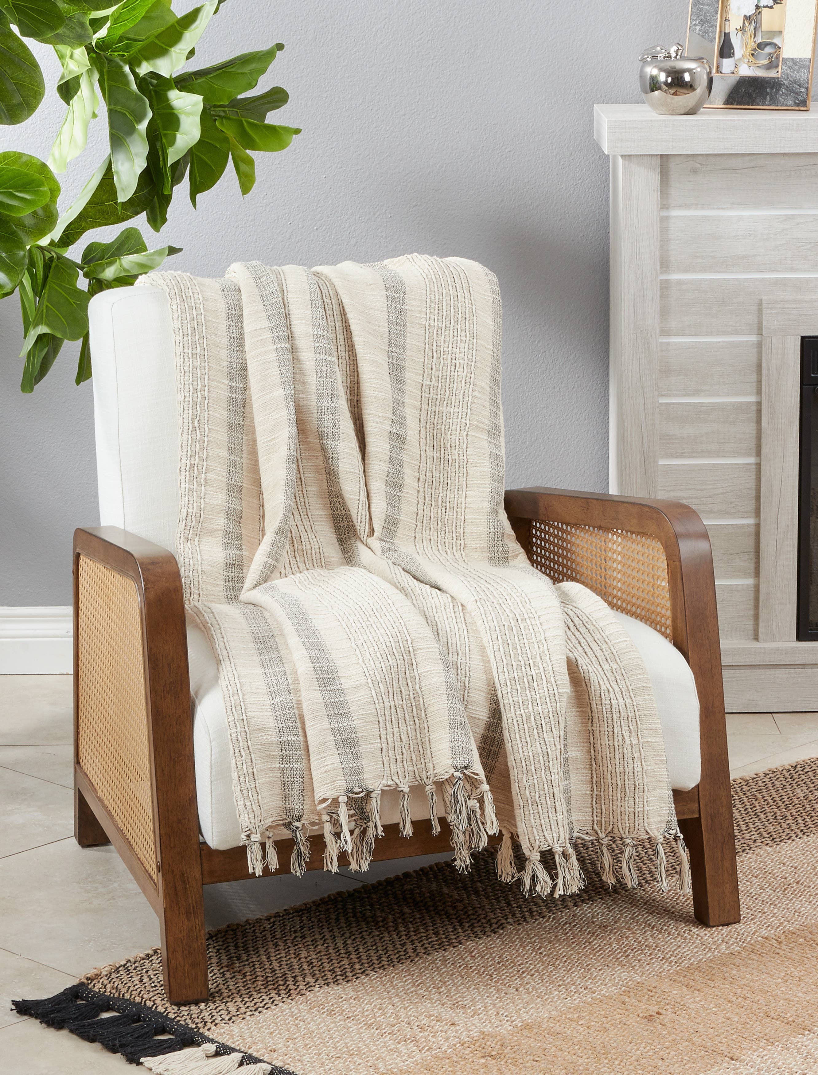 Striped Woven Throw | 50"x60"
