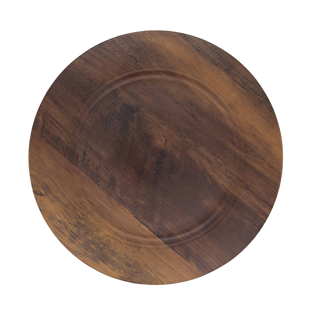 Sleek Faux Wood Charger Plate | 13"