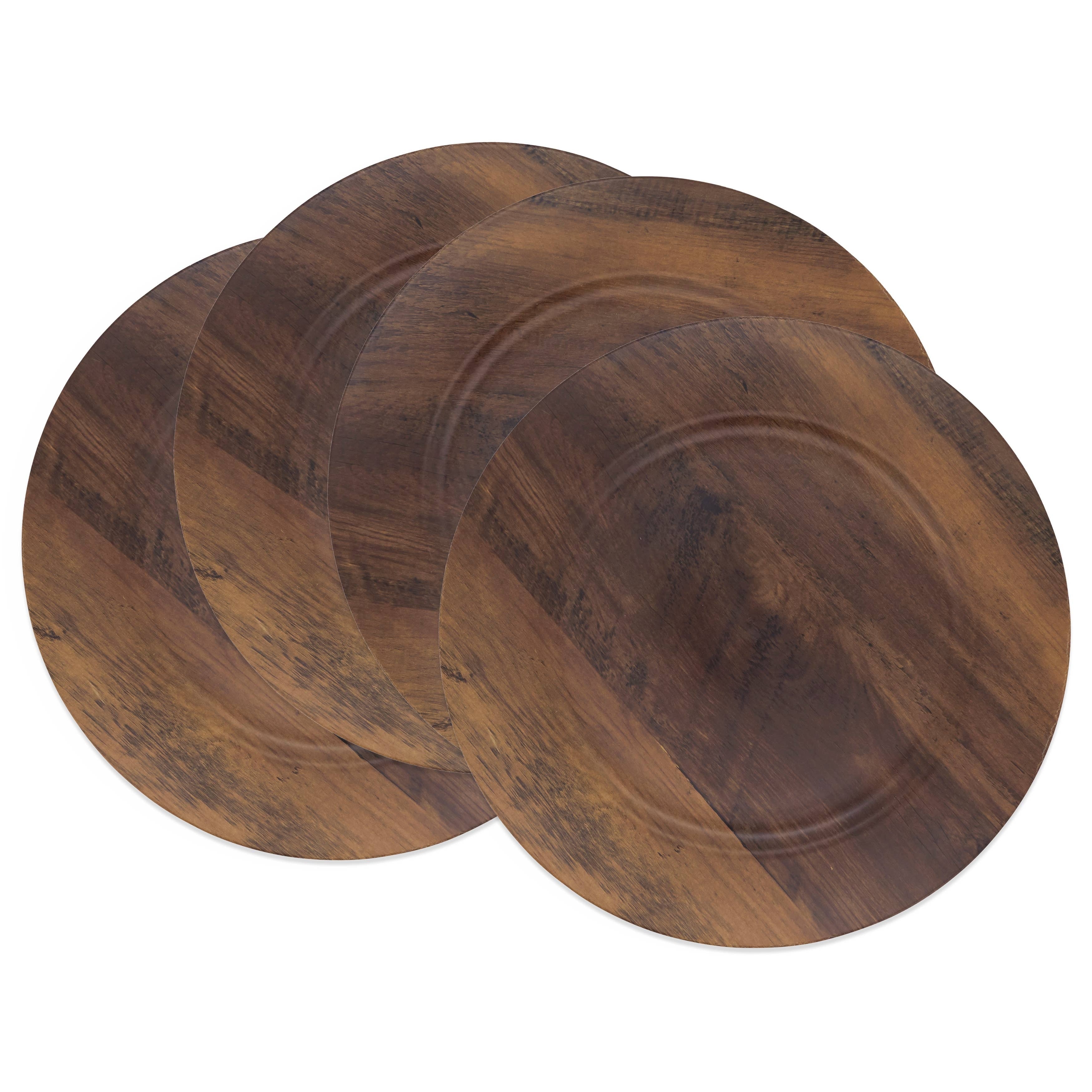 Sleek Faux Wood Charger Plate | 13"