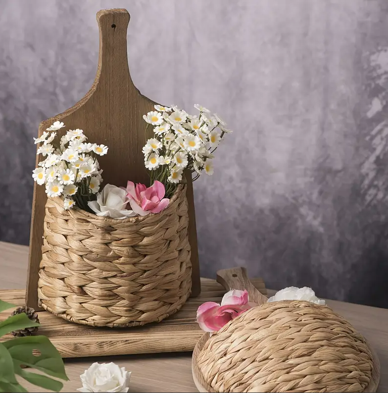Square Rattan Wall Basket