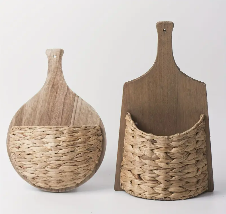 Square Rattan Wall Basket