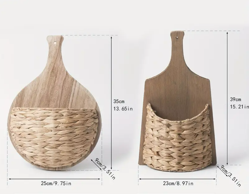 Square Rattan Wall Basket