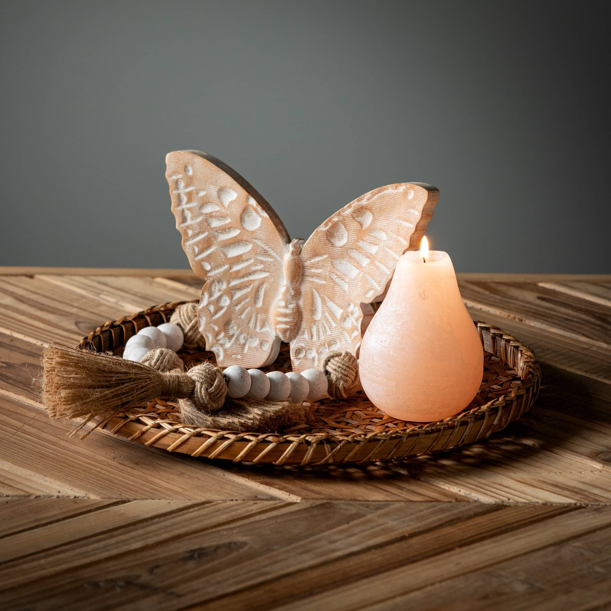 Wooden Butterfly Table Figure