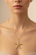 Starfish Charm Long Chain Necklace | 18K Gold Plated SS