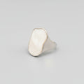 Shell Geometric 18K Gold Plated Stainless Steel Ring - FGS: Steel color, 8