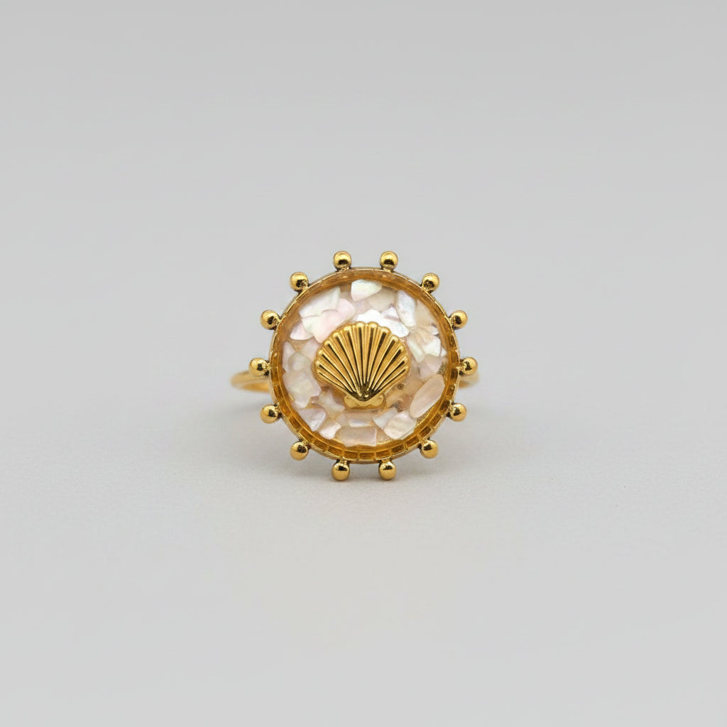 Shattered Shell  Scallop Ring | 18K Gold Plated S.Steel