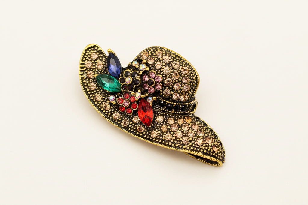Vintage Rhinestone Hat Brooch