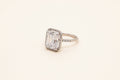 Square Zircon 18K Gold Plated S.Steel Adjustable Ring - FGS: Steel color
