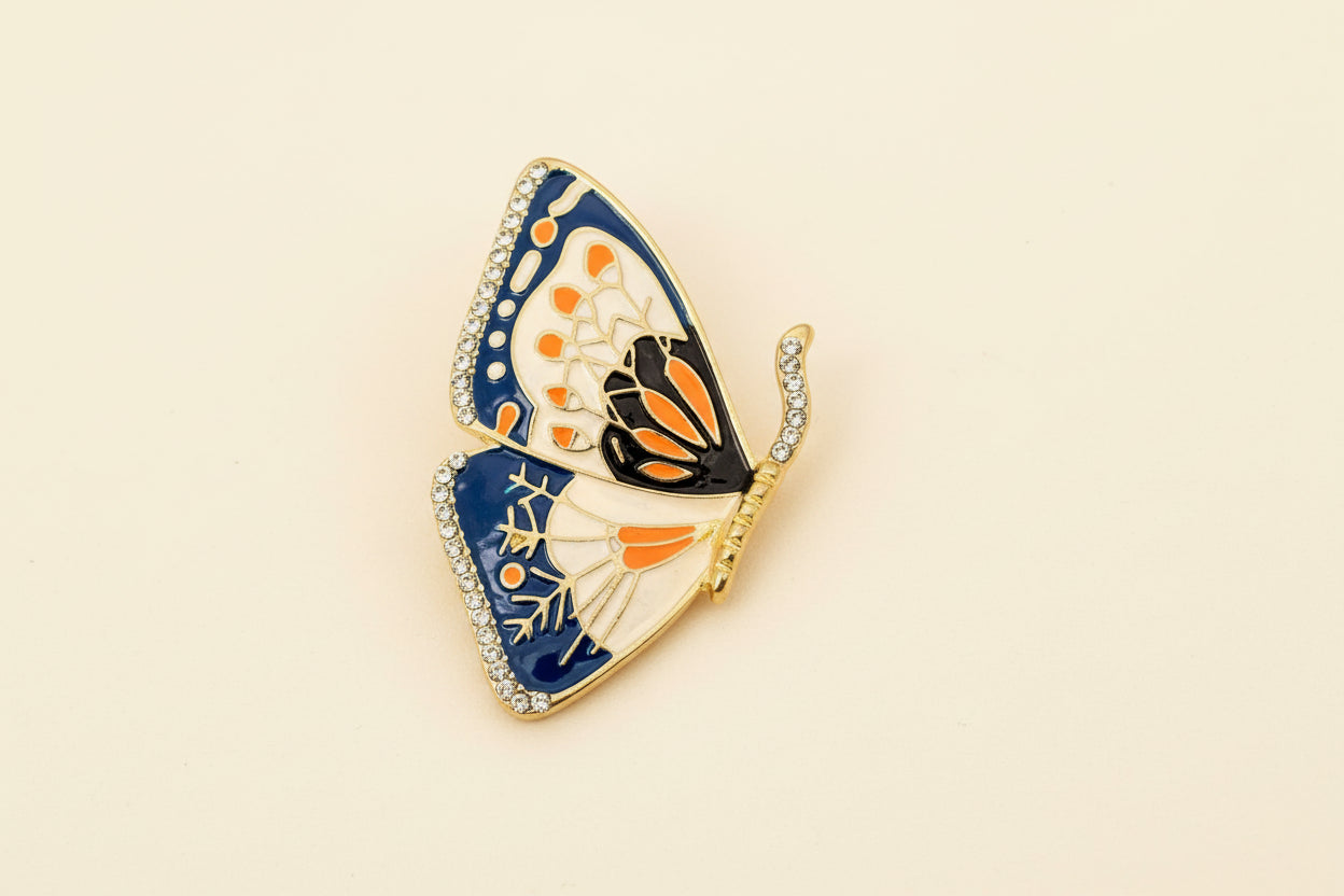 Vintage Enamel Butterfly Brooch