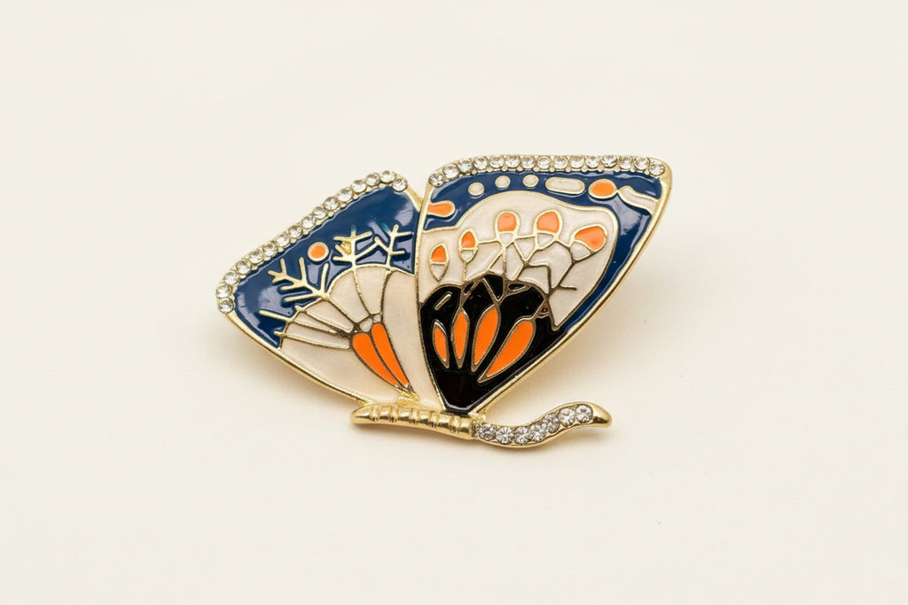 Vintage Enamel Butterfly Brooch