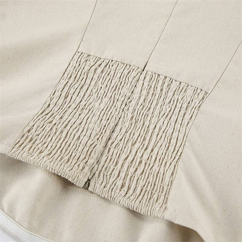 Khaki Casual Strapless Maxi Dress