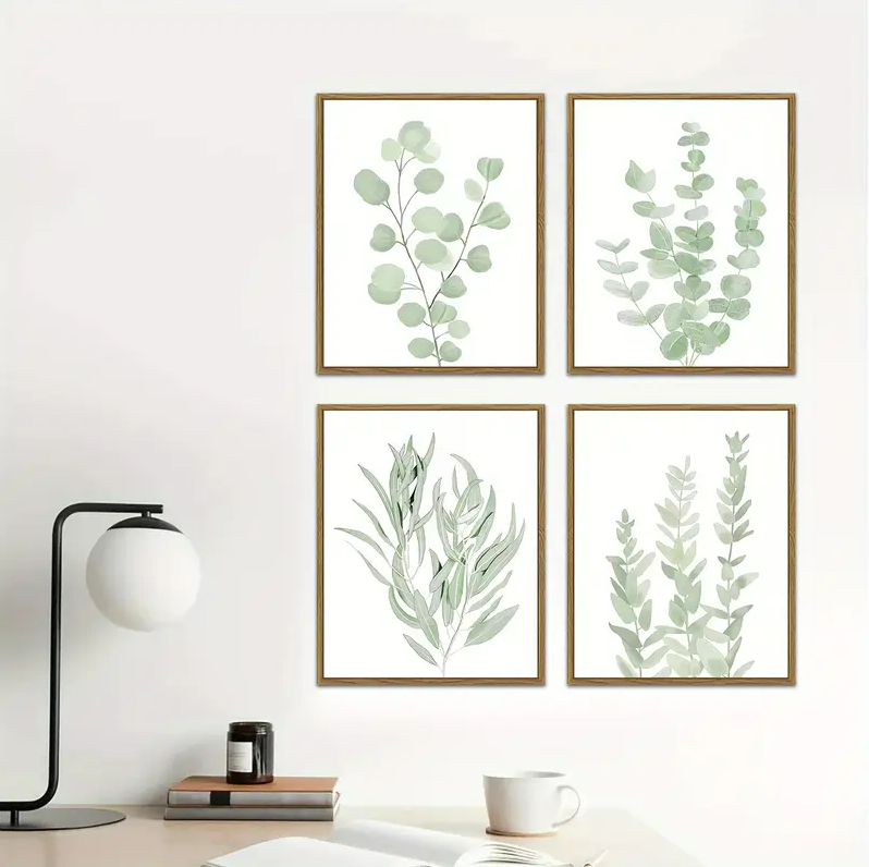 Botanical Plant Eucalyptus Frames Canvas | Set of 4