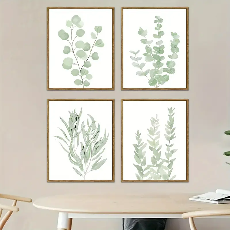 Botanical Plant Eucalyptus Frames Canvas | Set of 4