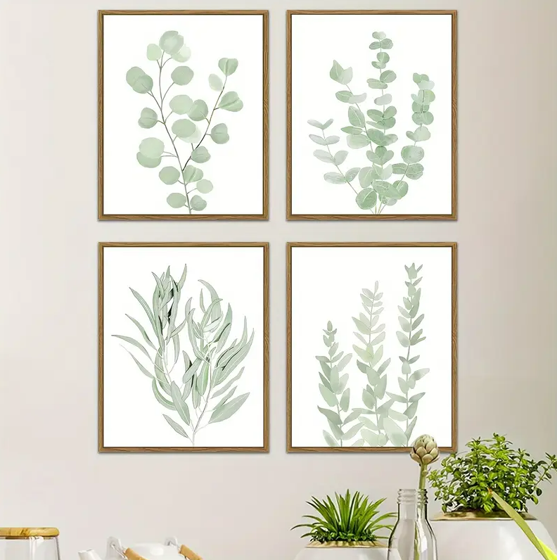 Botanical Plant Eucalyptus Frames Canvas | Set of 4