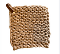 Leather Strap TP Knit Pot Holder
