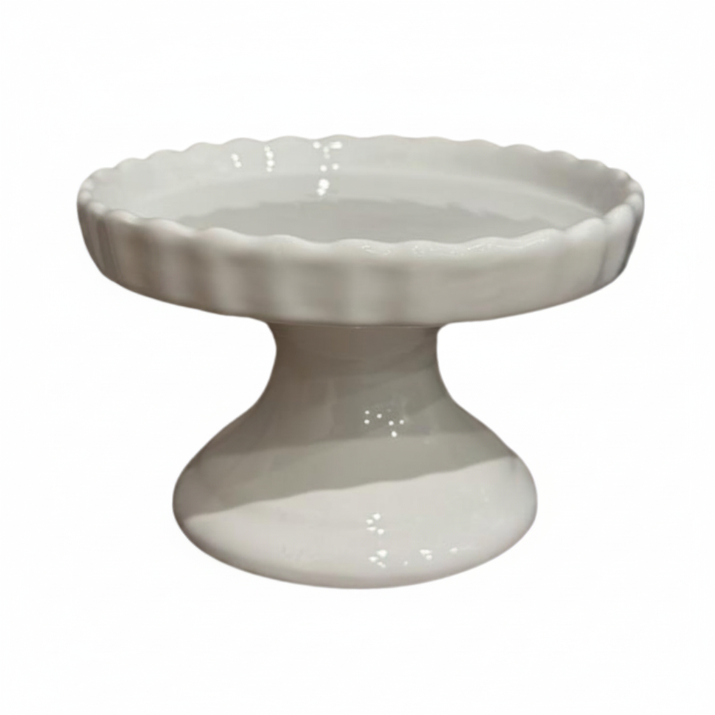 White Scalloped Pedestal | 5.5”