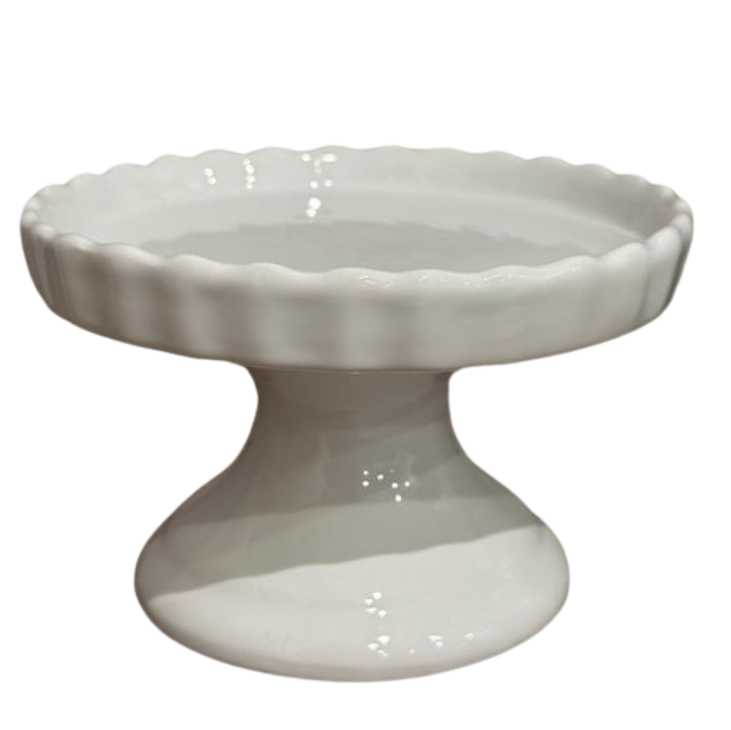 White Scalloped Pedestal | 5.5”