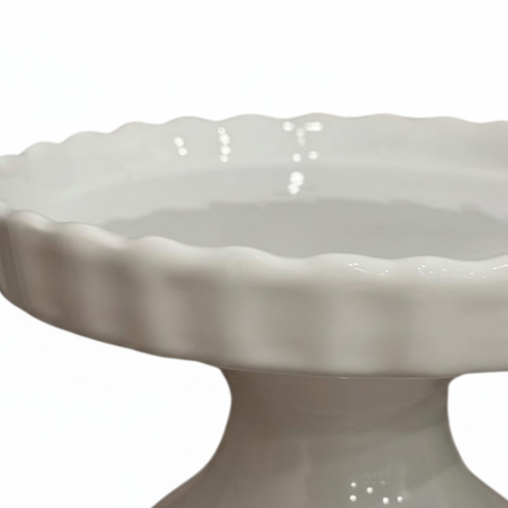 White Scalloped Pedestal | 5.5”