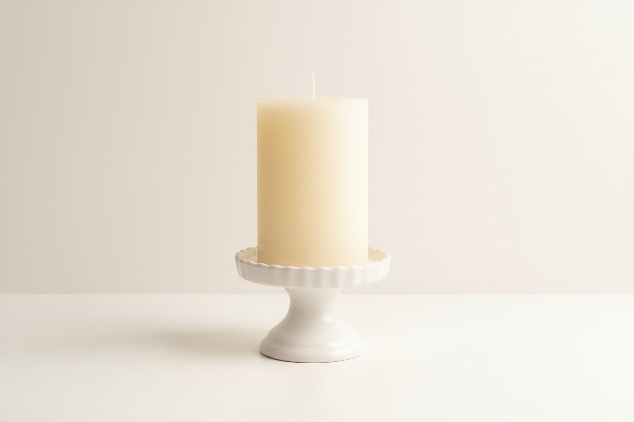White Scalloped Pedestal | 5.5”