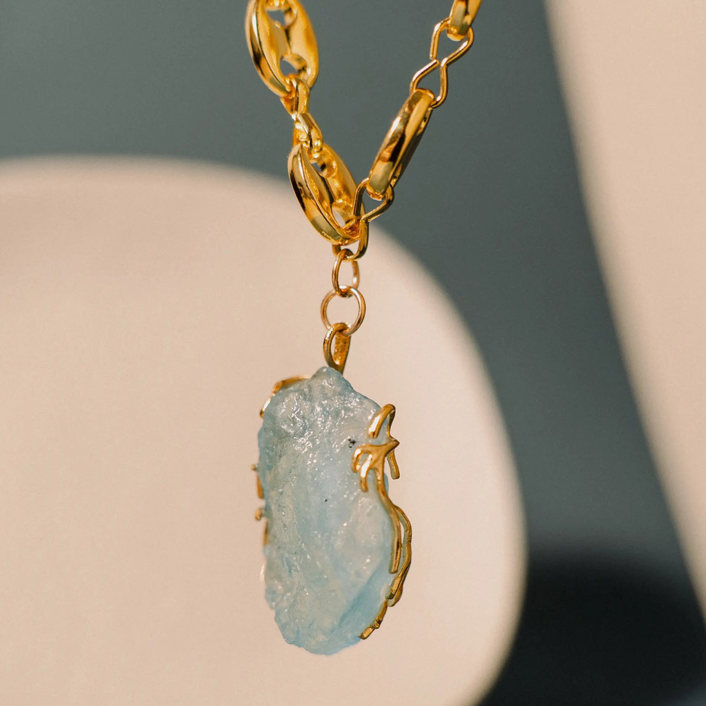 PHOEBE´S - Aquamarine necklace (Available in Gold & Silver)