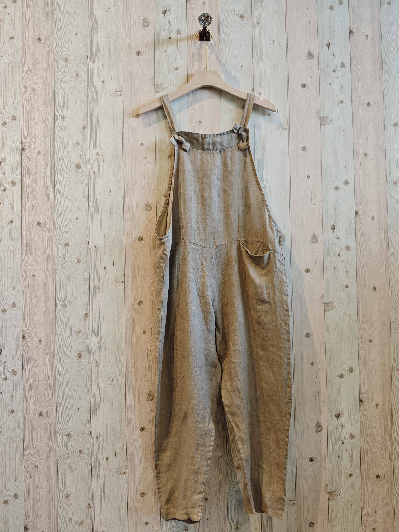 100% Linen Romper | Beige