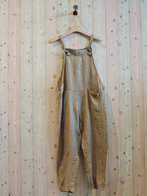 100% Linen Romper | Beige