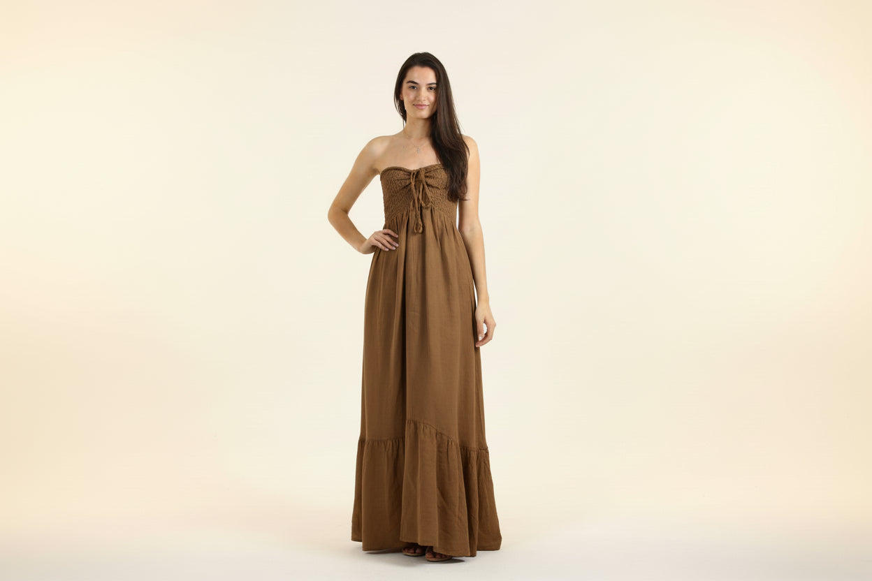 100% Linen Word Of Honor Dresses