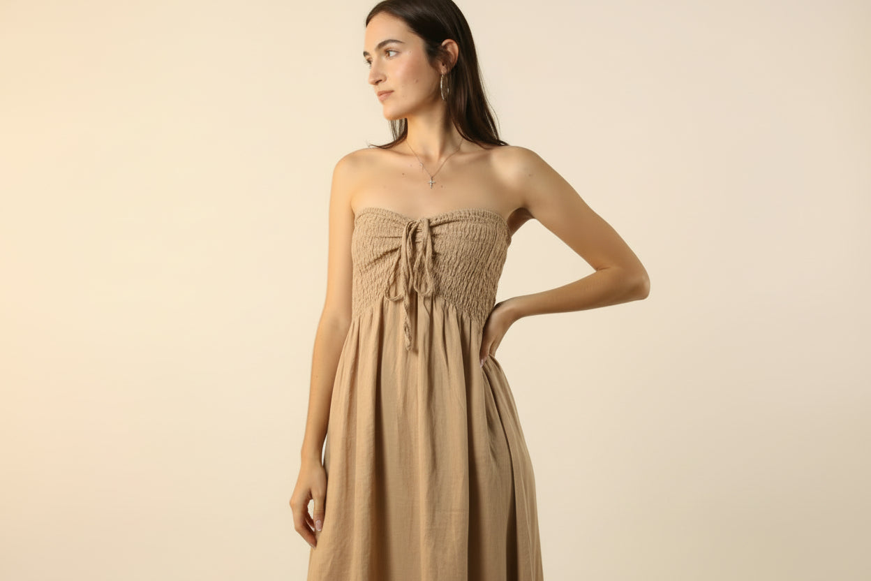 100% Linen Word Of Honor Dresses