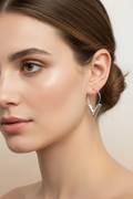 V Earrings: Silver