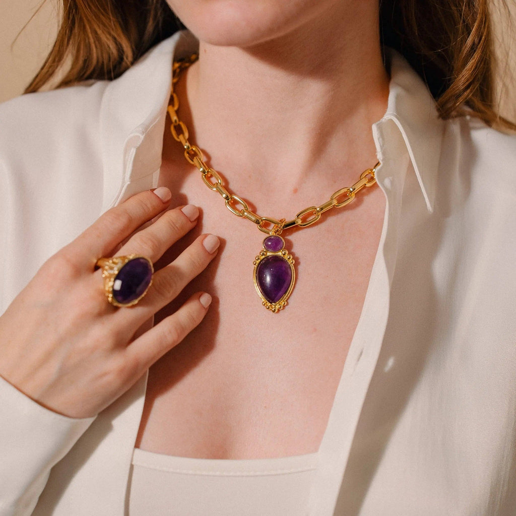 PHOEBE´S - Joyería con Conjunto de Piedras Reales: Amethyst Set