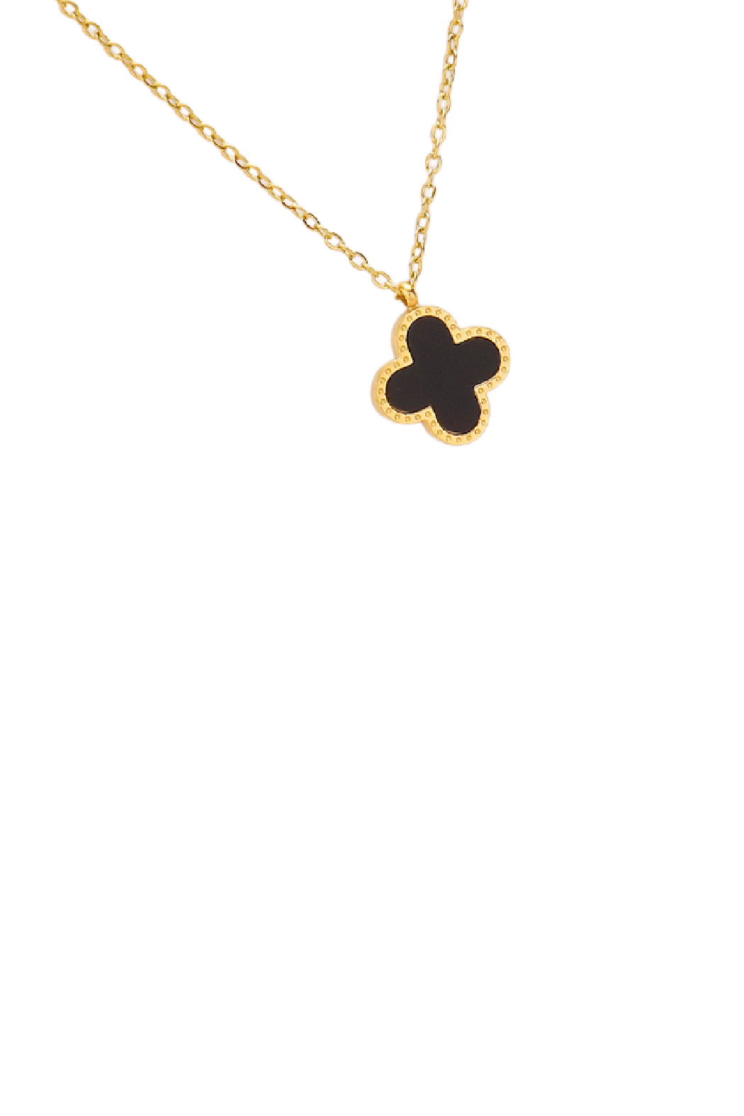 Embellish Your Life - Stone Clover Necklace: Black