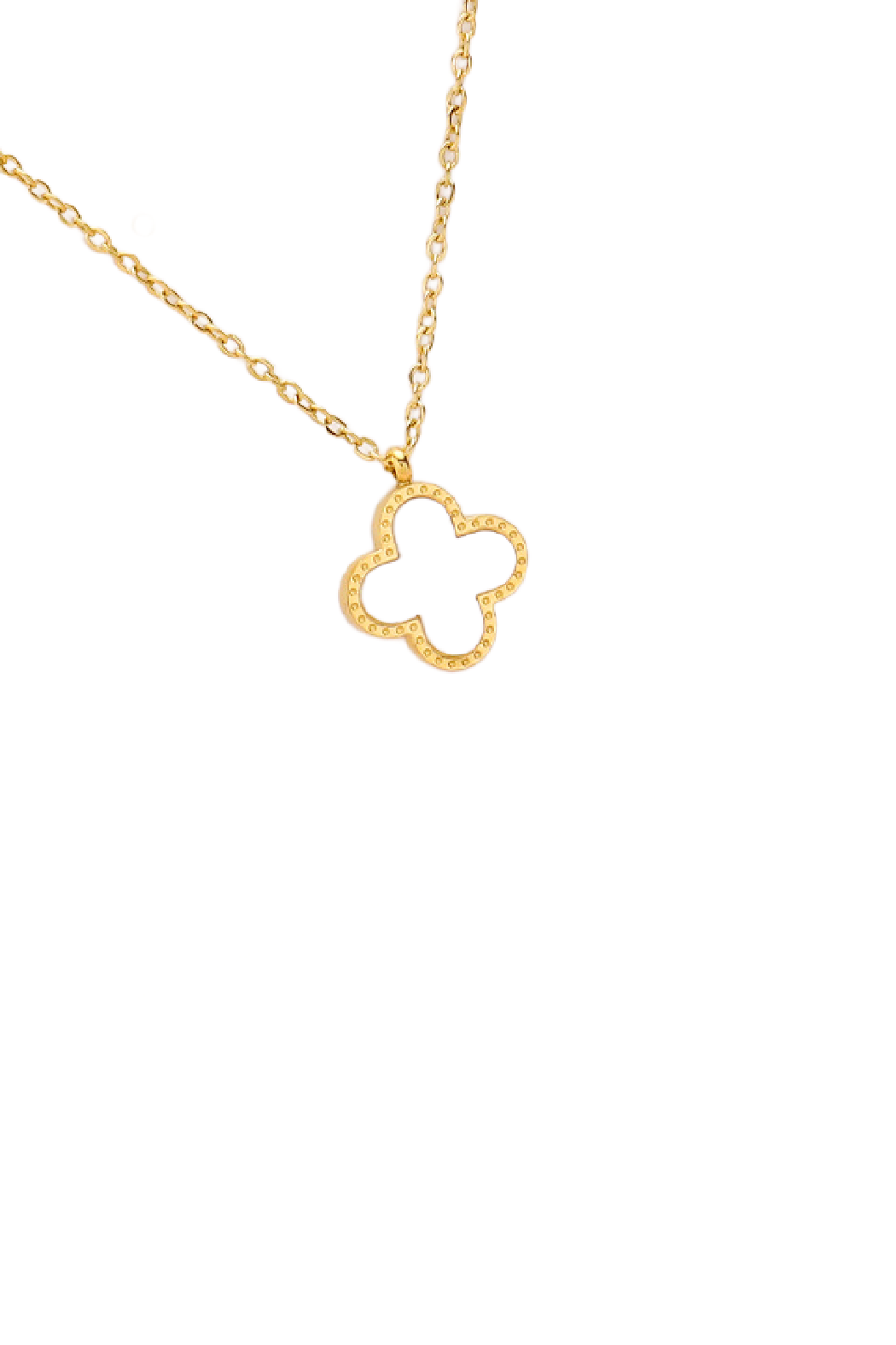 Stone Clover Necklace: White