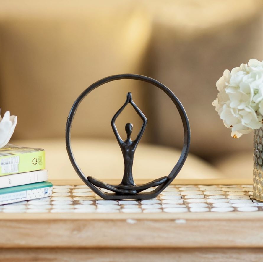 Yoga Hands in Air Pose Iron Sculpture