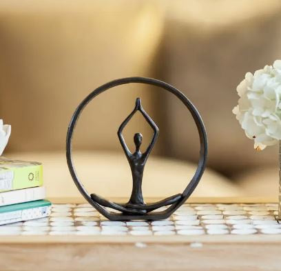 Yoga Hands in Air Pose Iron Sculpture Regular