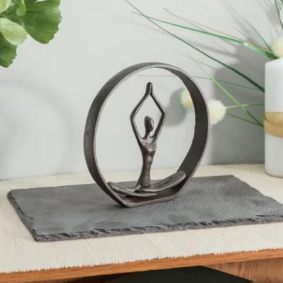 Yoga Hands in Air Pose Iron Sculpture Regular