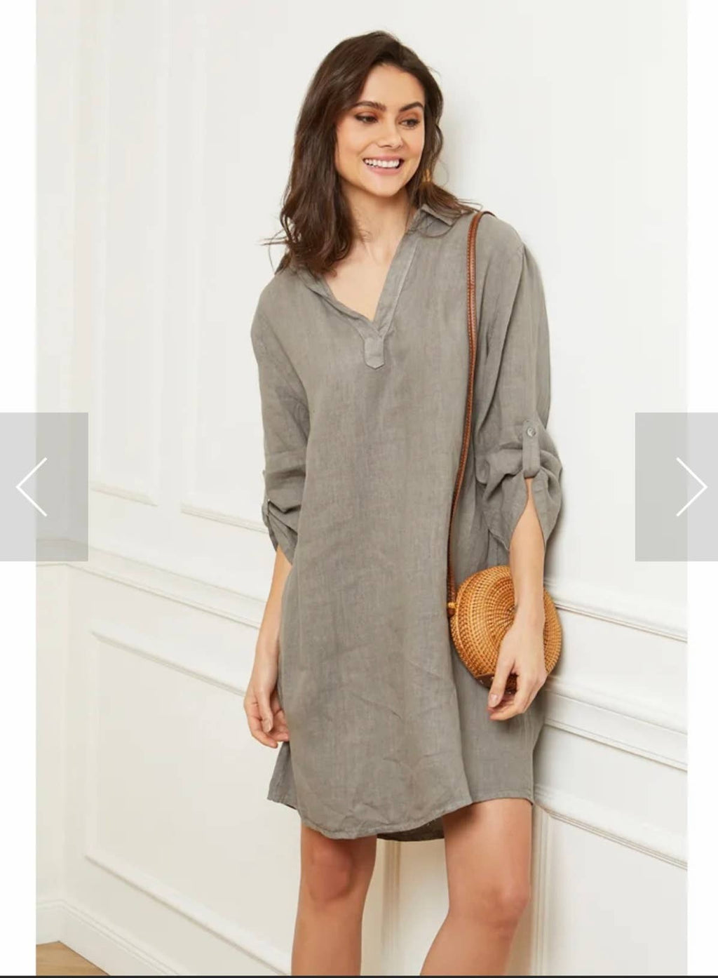 LÉA & LUC - Short Dresses in 100% Linen | Taupe